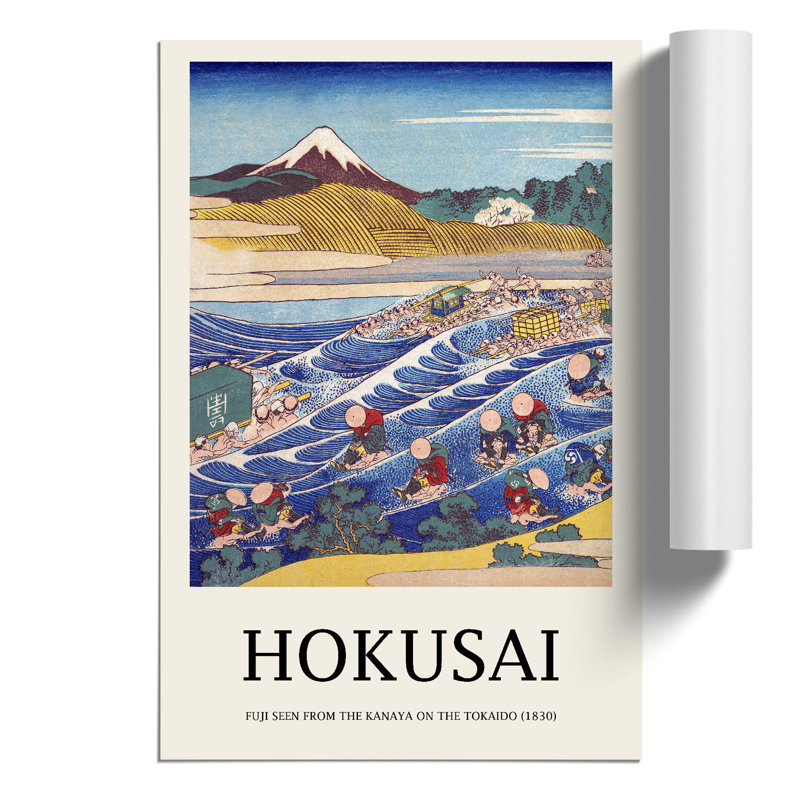 Fuji Seen from Kanaya Print by Katsushika Hokusai - Frameless Print, 42cm H x 30cm W x 0.1cm D