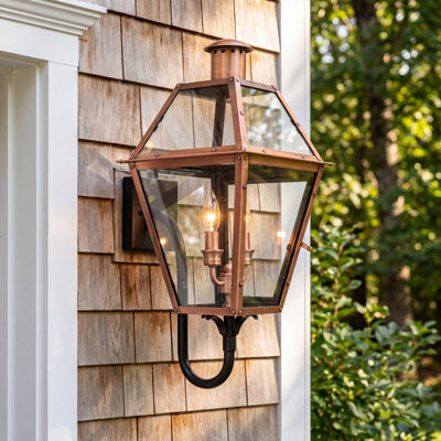 Lanterne murale d'extérieur en cuivre Amber