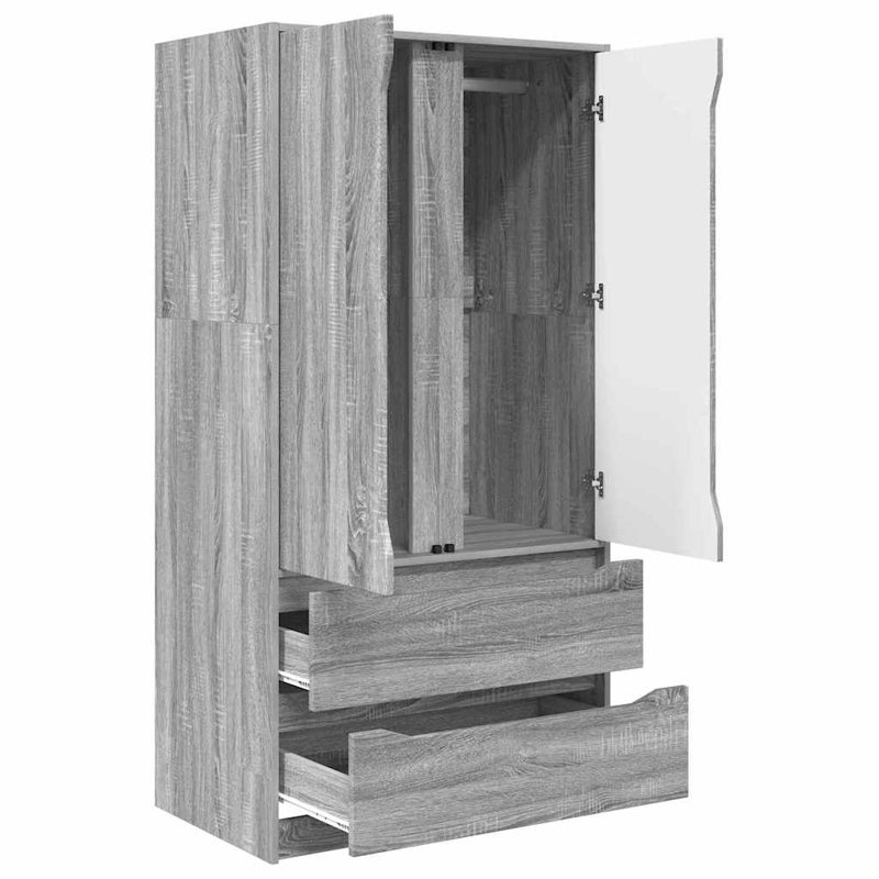 Manufactured Wood Wardrobe, Grey Sonoma