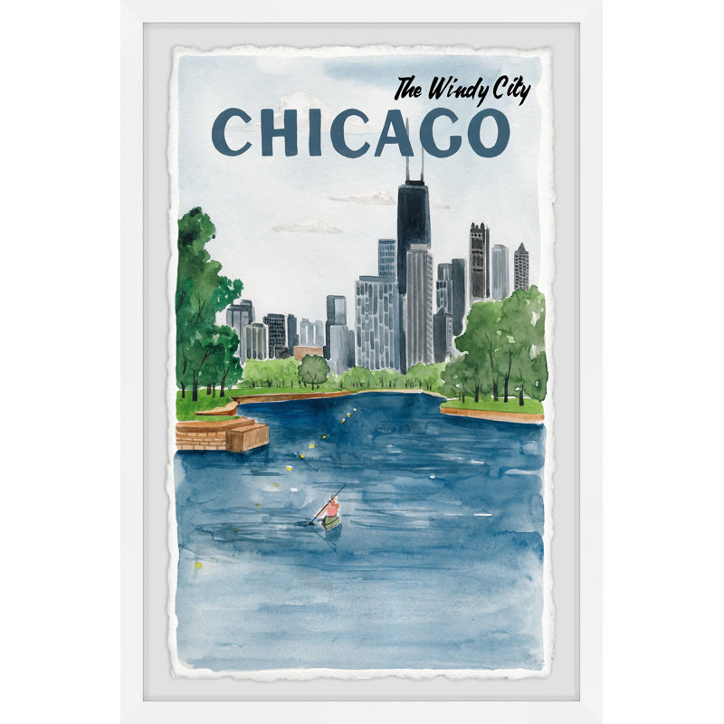 The Windy City, Chicago - cadre photo, reproduction d'art sur papier, H 36 po x l 24 po x 1,5 po
