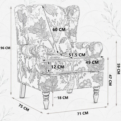 Modern Accent Chair with Retro Wood Legs, Comfortable Upholstered Armchair, Single Sofa Chair Ideal for Living Room, Bedroom, and Office