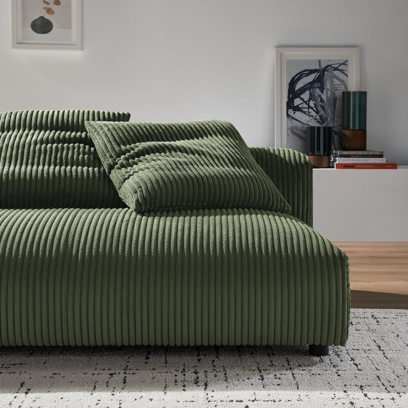 Causeuse modulaire rembourrée Solace, Velours fougère