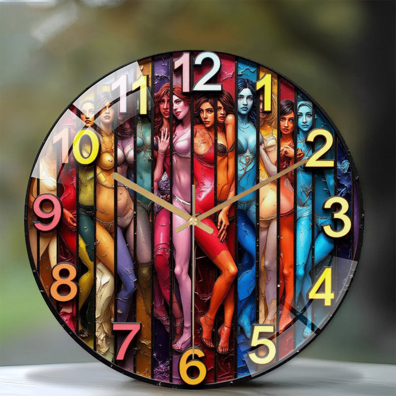 Horloge murale numérique en verre 12 po