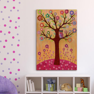 Sleepy Owl 1 Piece Wrapped Canvas Painting