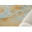 Tapis en viscose touffeté à la main à motif abstrait en jaune / blanc-87183777