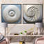Coquille de tourbillon argentée - animaux, ensemble de 2 collages carrés Nautilus-563805579-563805578