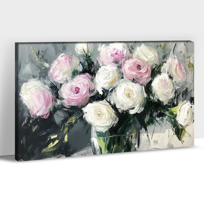  Floral Canvas Wall Art - Exquisite Flower Pictures Wall Decor, Wrapped Frame Spring Nature Artwork for Living Room or Bedroom, 12×16 inches