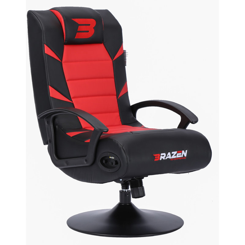 BraZen Pride 2.1 Bluetooth Surround Sound Gaming Chair - Pledger, Black/Red
