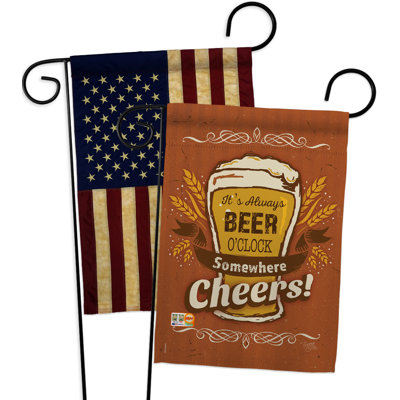 Double Sided 18.5'' H x 13'' W Polyester Independence Day Garden Flag