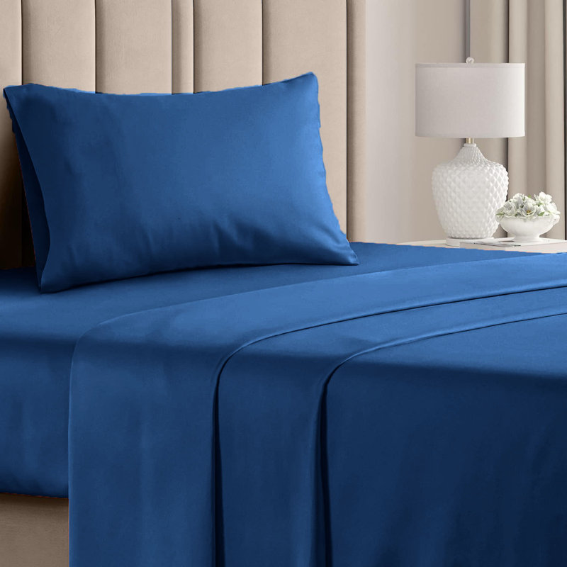  Ensemble de draps en rayonne de bambou 4 pièces Premium Luxury, Ensemble de draps pour lit simple avec deux taies 