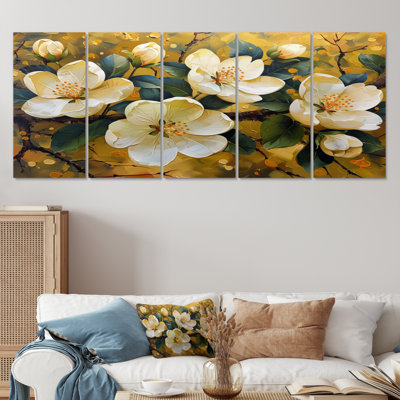 Yellow Apple Blossom Blooming Paradise II - Apple Blossom Canvas Wall Art Set