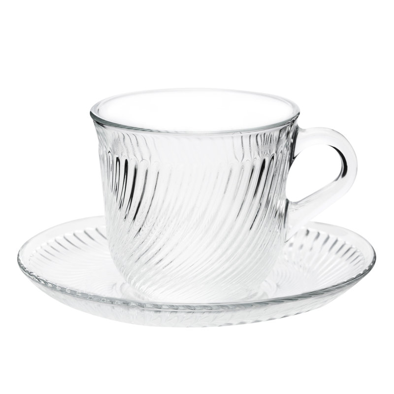 Glass Teacup and Saucer