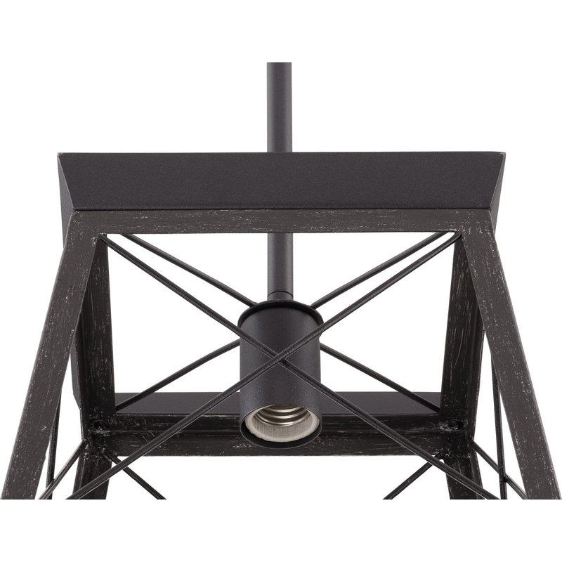 Luminaire suspendu géométrique à 1 lumière Soleil, Noir mat