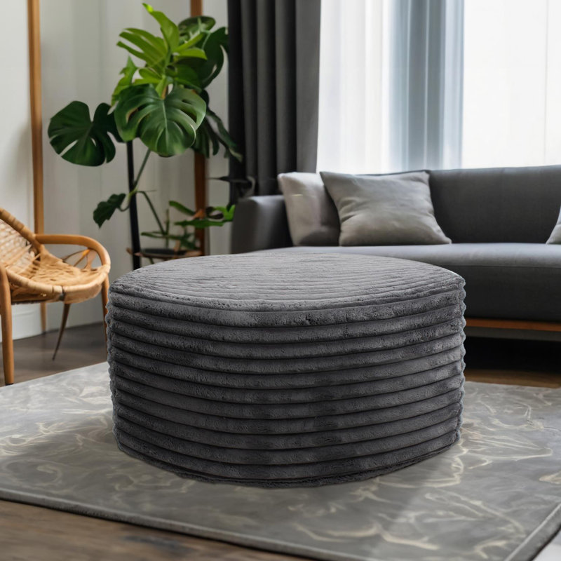Burgwell Universal Round Ottoman Shar Pei, Gray