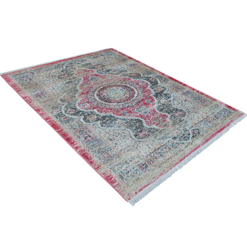 Beier Washable Area Rug, Large Rugs for Living Room Vintage Black & Red Carpet Area Rugs for Bedroom Dining Room Non-Slip Stain Resistant - MACHINE MADE POLYESTER AREA RUGS -Oriental Design