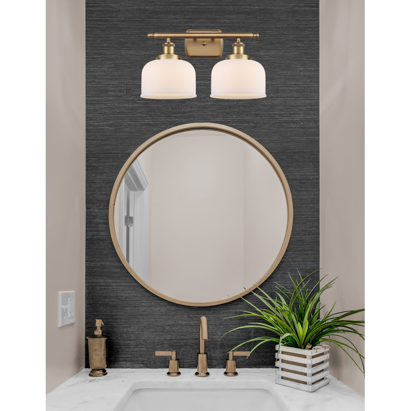 Barre d'éclairage de salle de bain à 2 lumières à intensité variable, Laiton brossé, 60 W, Non