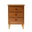 Table de chevet classique à 3 tiroirs en bois caramel-727068758