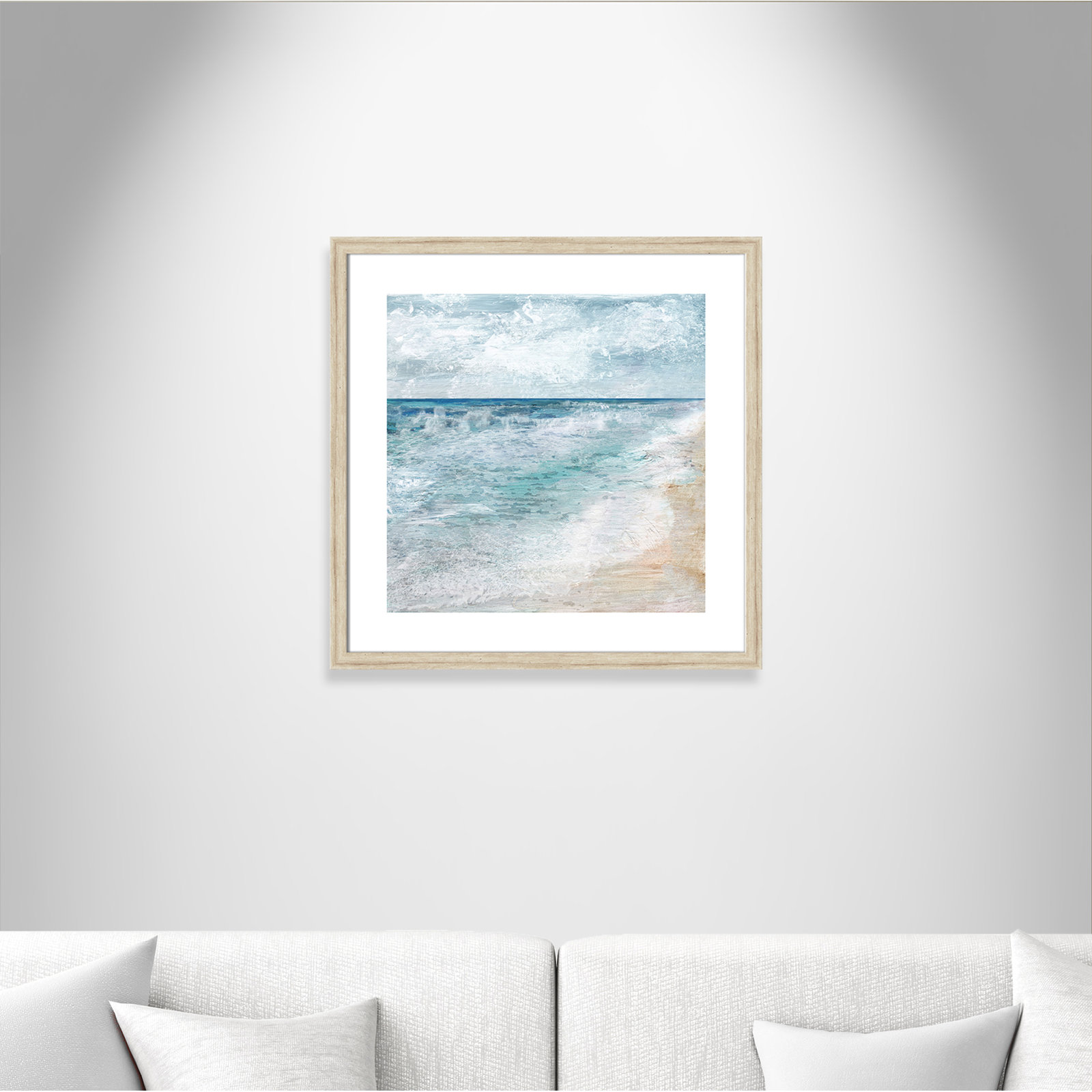 Shore Walk - Picture Frame Painting, Beige, 24" H x 24" W x 1.25" D