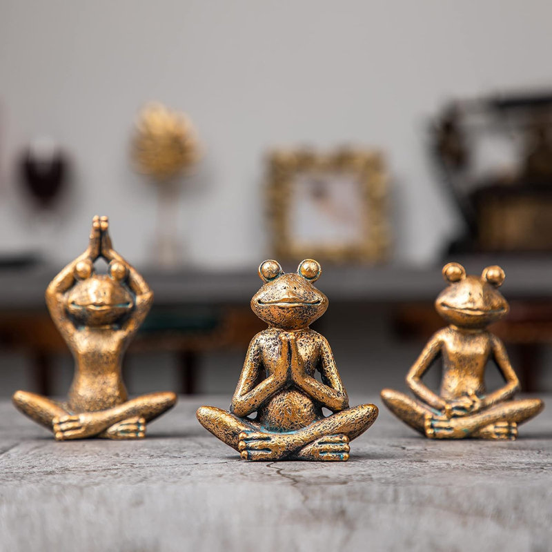 Figurines de yoga grenouille 3 pièces