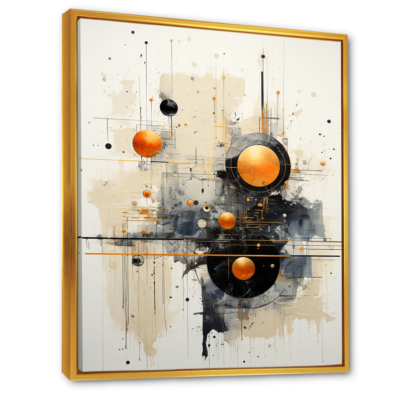 Impression sur toile Zodiac_106464, Cadre flottant doré, H 32 po x l 24 po x P 1 po