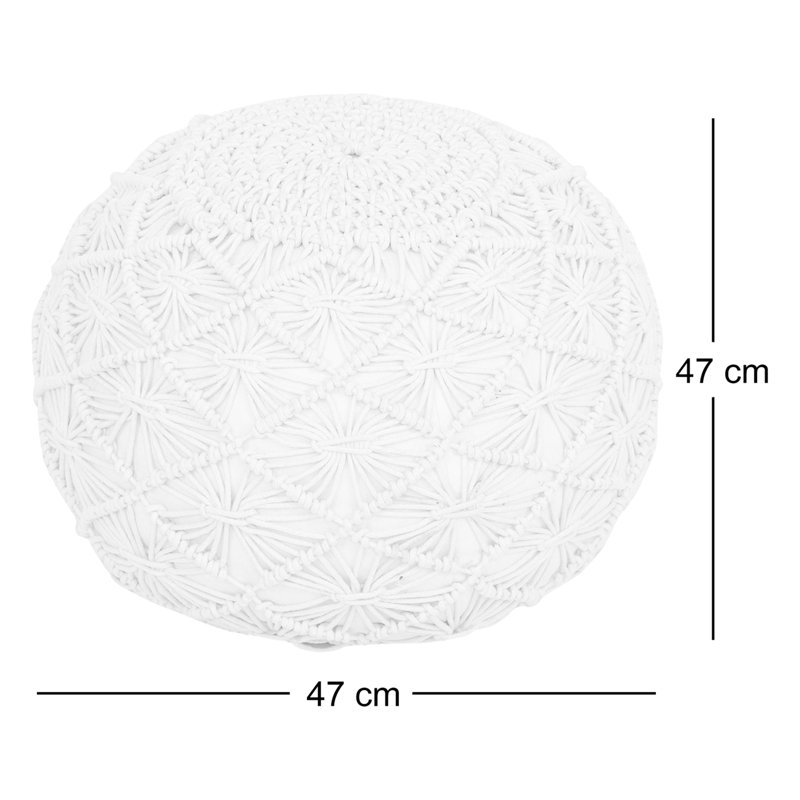Cleek 50cm Wide Round Solid Colour Pouffe Ottoman, Silver