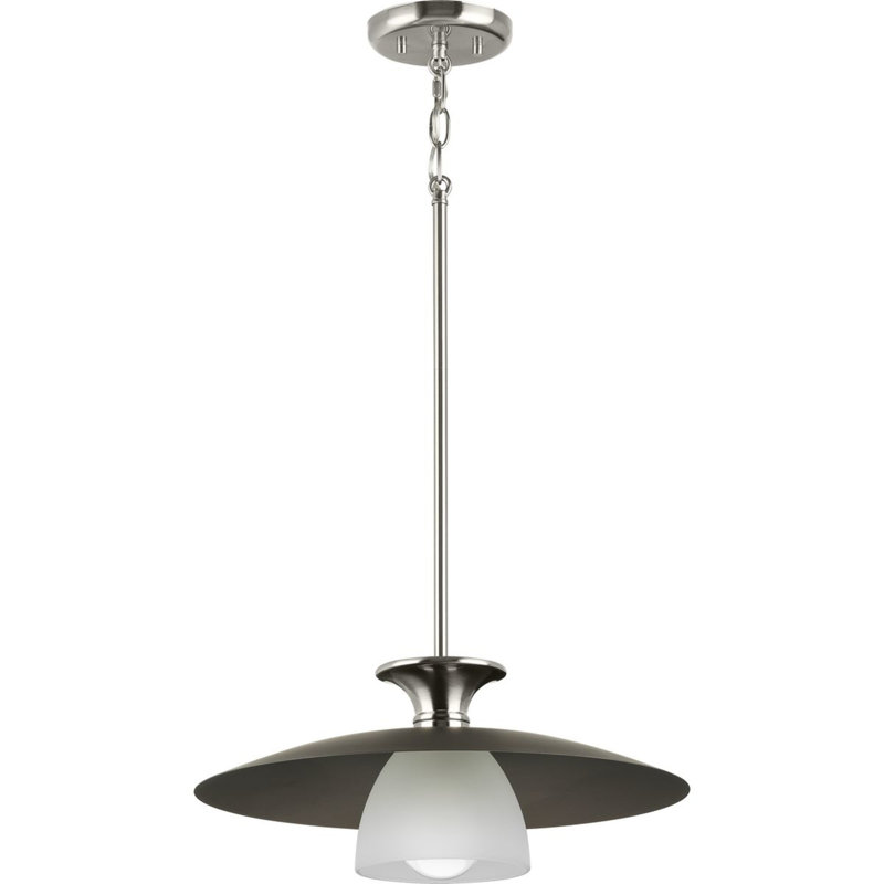 Luminaire suspendu conique à 1 lumière Willer, Nickel brossé