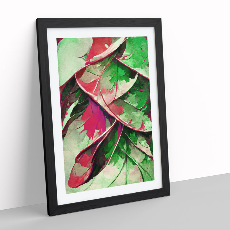 Leaf - Framed Print, Black, 64cm H x 46cm W x 2cm D