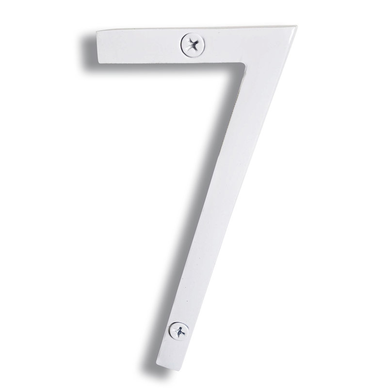 Numéro de maison en métal flottant, 6", Blanc, 7
