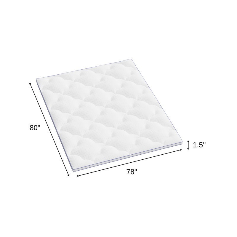 2" White Cotton King Mattress Topper