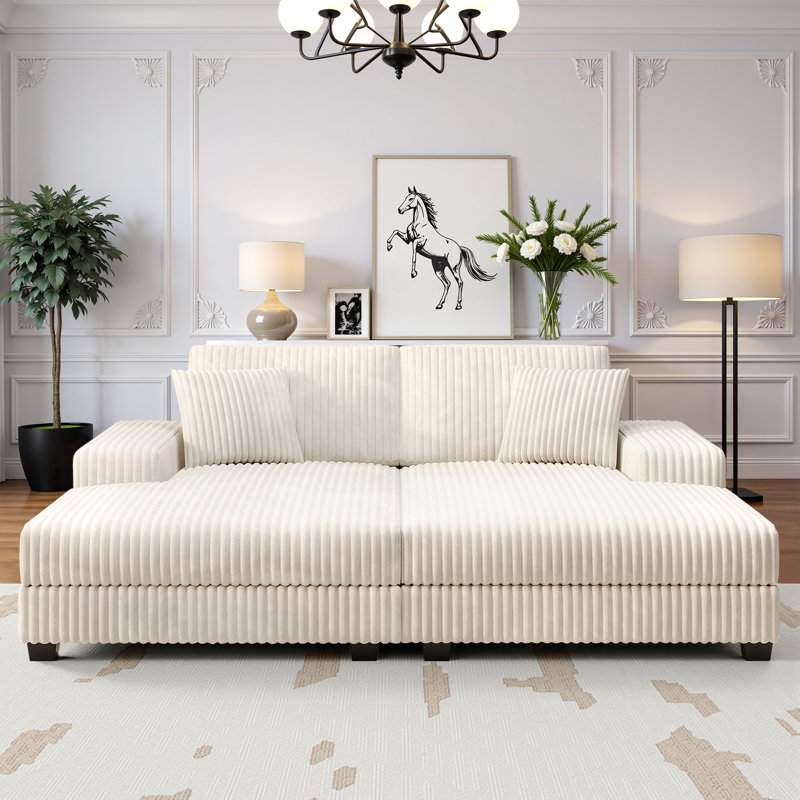 Canapé-lit double 79,5 po, Beige