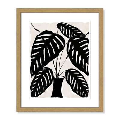 Black and White Potted Plant I Print