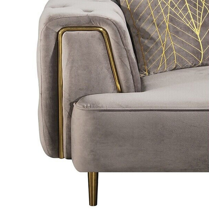 Fauteuil en velours de 54 po de largeur