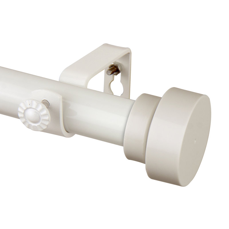 Tringle à rideaux simple réglable 1 po New Hartford, De 28 po à 48 po de largeur, Blanc