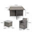 Quinden 8 Seater Rattan Cube Outdoor Dining Set - Grey Weave Polywood Top-343775207