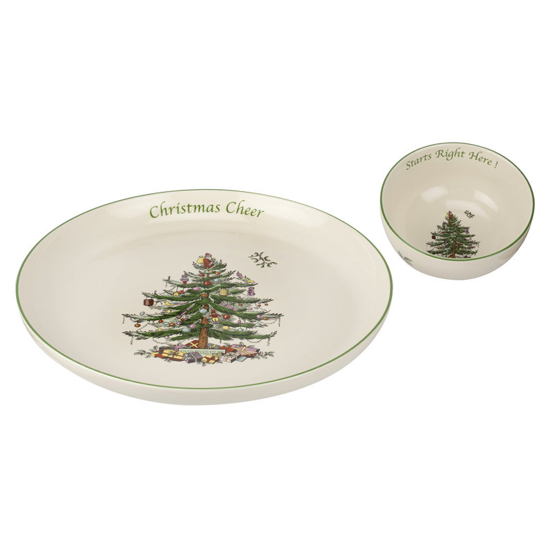 Spode Christmas Tree Chip and Dip Platter