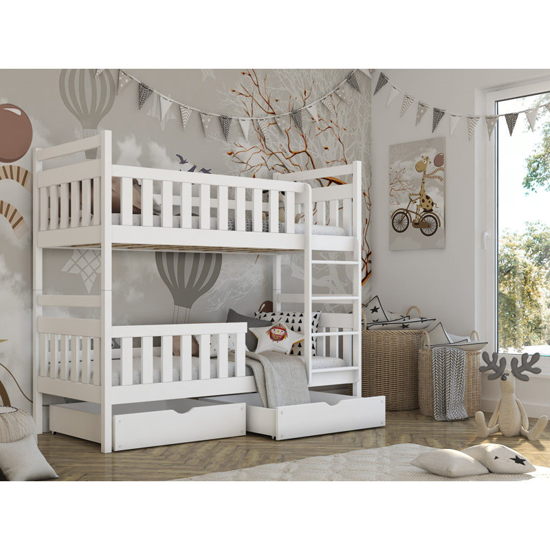Tring Single (3') Standard Bunk Bed, White Matt