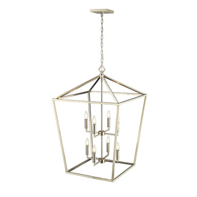 8 - Light Dimmable Lantern Geometric Chandelier