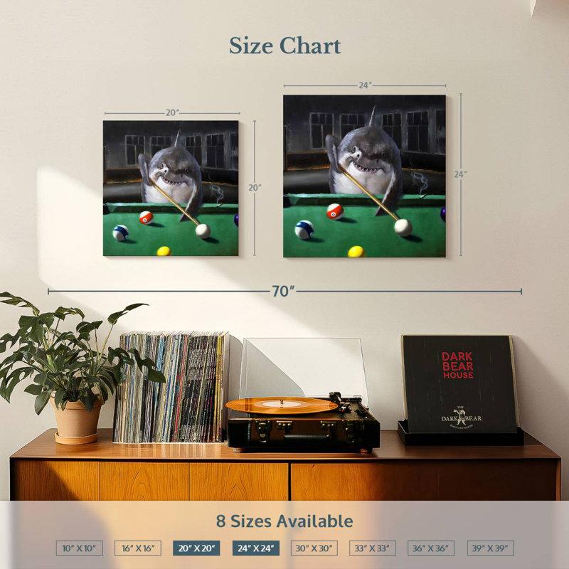 Ketti Pool Shark, 20" H x 20" W