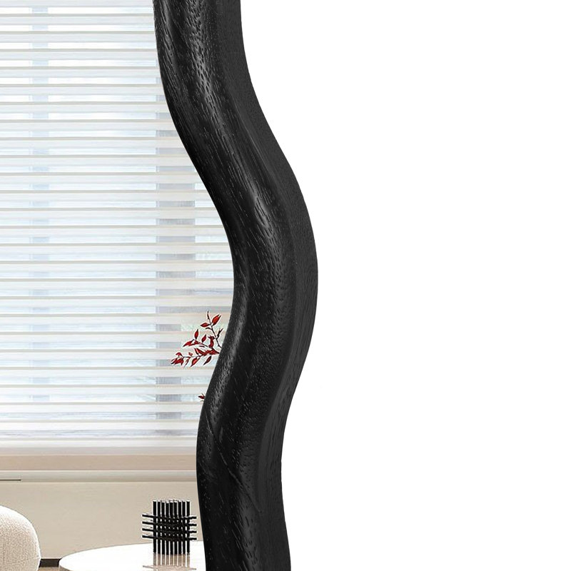 Miroir moderne en bois massif 36 "* 36", Noir