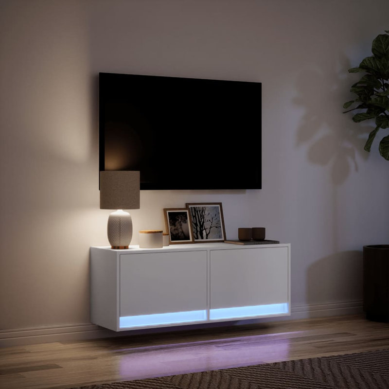 Vidaxl TV Wall Cabinet with LED Lighting 31 x 38cm, White, 100cm
