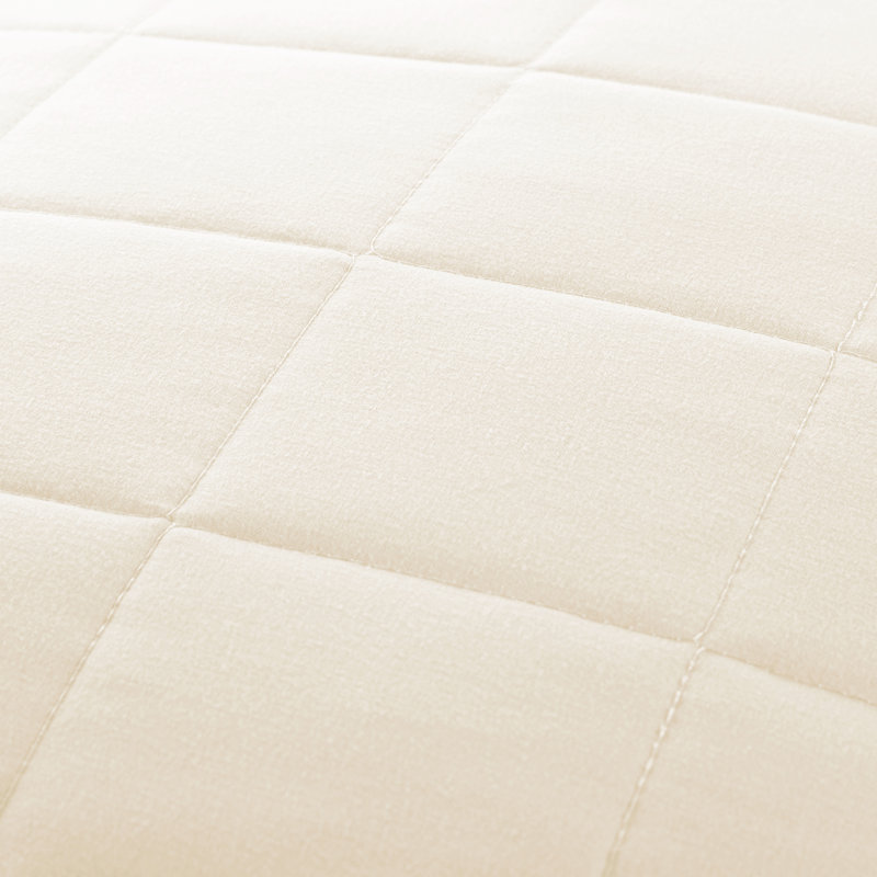 Elegant Ivory Microfiber Twin Quilt Set with Timeless Pattern