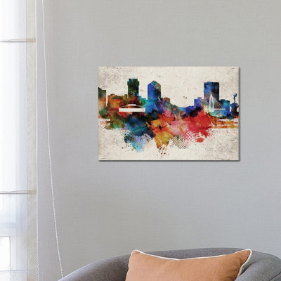 Wichita Abstract Skyline - Wrapped Canvas Print