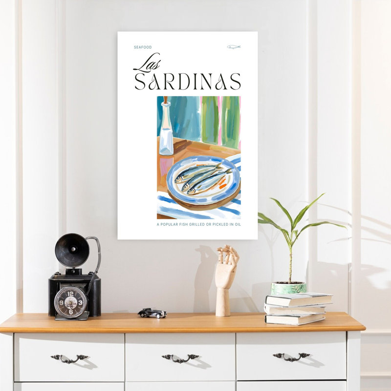Art méditerranéen contemporain de poisson, H 24 po x l 16 po