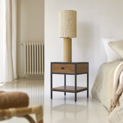 Agra 35cm W Solid Wood Bedside Table