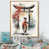 Toile avec cadre flottant or
