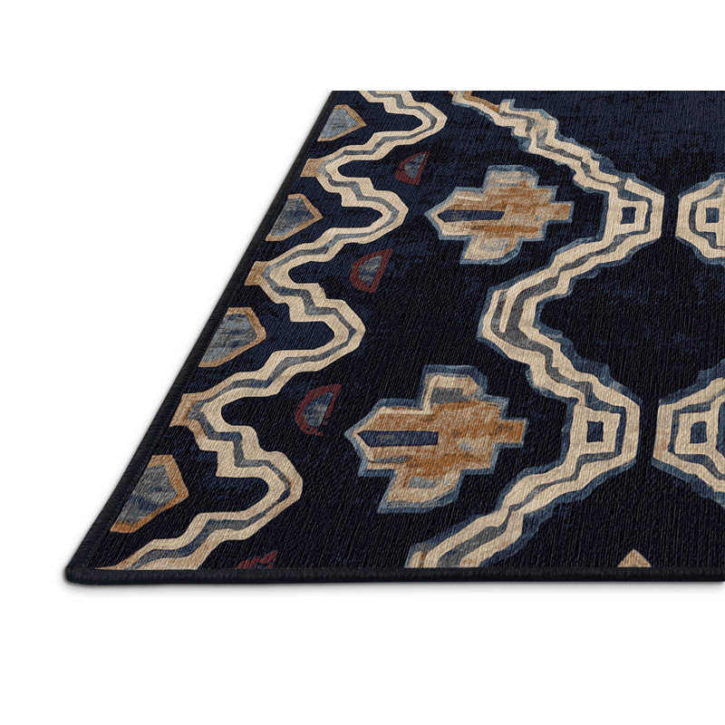 Machine Washable Gray Area Rug, Round 5'