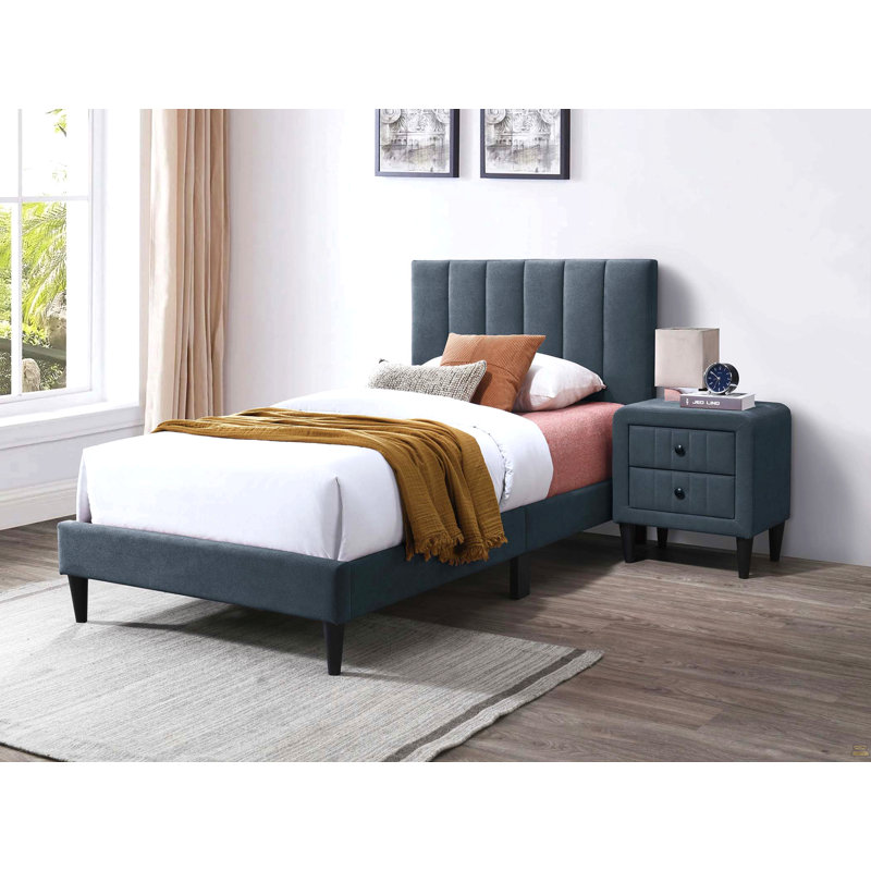 Lit simple, Gris anthracite, Lit simple
