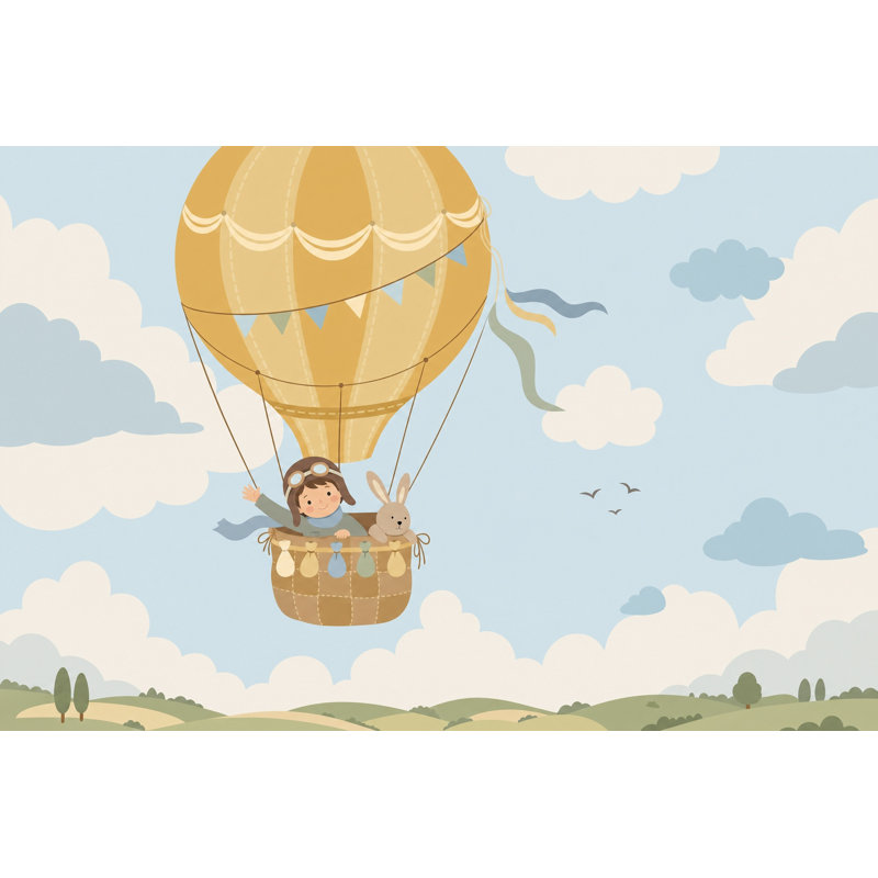 Papier peint montgolfière, 160 po x 108 po, Non tissé