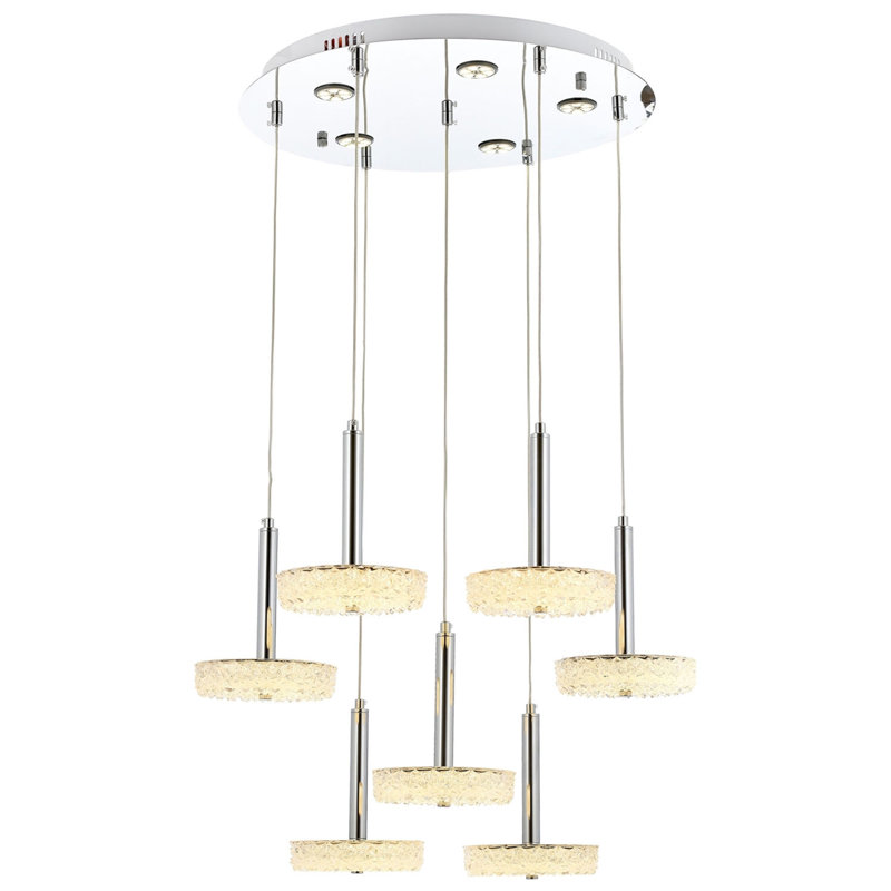 Luminaire suspendu cylindrique à 7 lumières DEL
