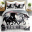 Ensemble d'édredon Majestic Horse, ensemble de literie d'inspiration japonaise avec 2 taies d'oreiller, literie douce et lavable à la machine, édredon toutes saisons pour le décor